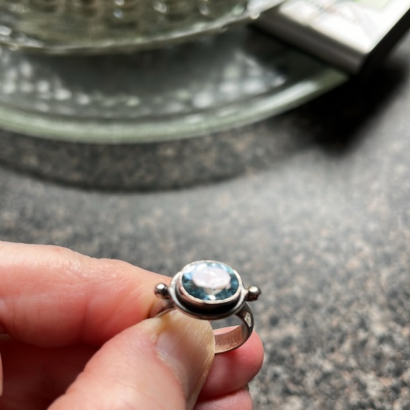 EUC Blue Topaz Ring 6 - Picture 6 of 6